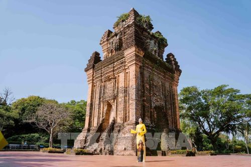 Tháp Nhạn là di tích Chăm Pa cổ, nổi bật với kiến trúc độc đáo, là điểm đến hấp dẫn thu hút du khách. Ảnh: TTXVN phát