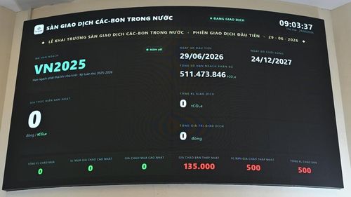 Sàn giao dịch carbon được vận hành dựa trên hạ tầng sẵn có của thị trường chứng khoán. Ảnh: Phạm Tuấn Anh/TTXVN