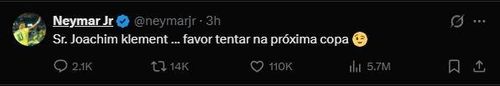 Dòng trạng thái gây chú ý của Neymar.