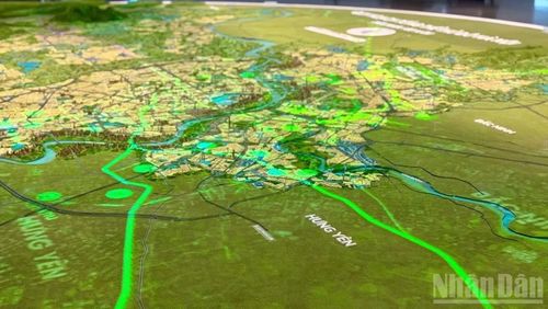 Một phần đồ án quy hoạch Hà Nội 100 năm tại Triển lãm quy hoạch 100 năm Hà Nội. (Ảnh: HNV)