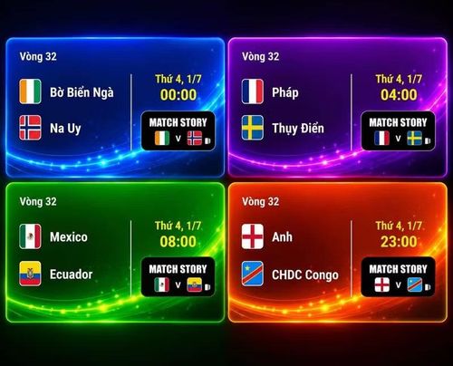Lịch thi đấu World Cup 2026 ngày 1/7.