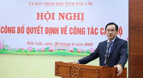 Ông Hồ Quang Đệ phát biểu nhận nhiệm vụ tại hội nghị.