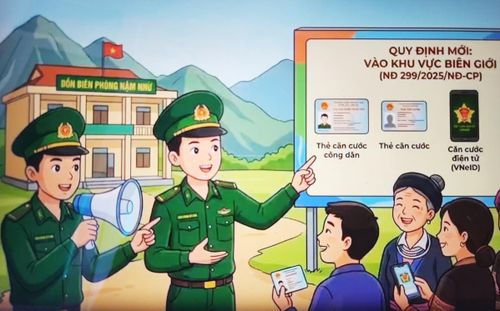 Video clip tuyên truyền nâng cao nhận thức pháp luật cho người dân khu vực biên giới do Đồn Biên phòng Nậm Nhừ thiết kế. Ảnh: Tạ Duy Thắng
