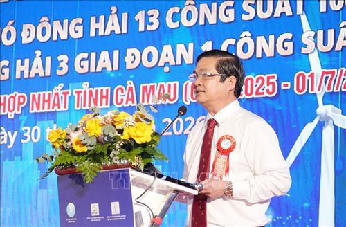 Ông Huỳnh Chí Nguyện, Phó Chủ tịch UBND tỉnh Cà Mau, phát biểu tại buổi lễ.