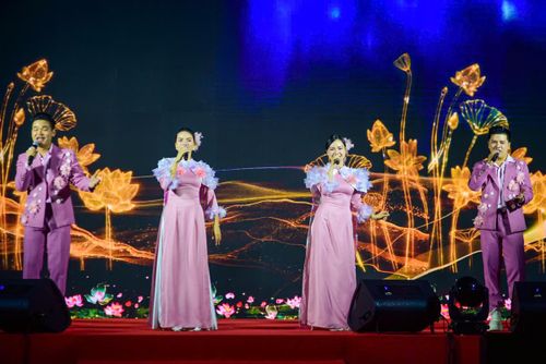 Các nghệ sĩ biểu diễn tại chương trình văn hóa - nghệ thuật tối 30/6.