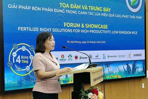 Bà Lương Thị Kiểm, Phó Giám đốc Sở Nông nghiệp và Môi trường TP. Hải Phòng phát biểu tại Tọa đàm. Ảnh: Bảo Thắng