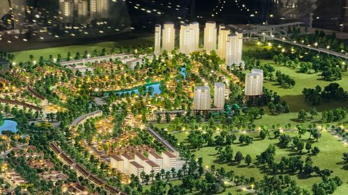 Tại triển lãm Quy hoạch Tổng thể Thủ đô tầm nhìn 100, ngoài khu đô thị Nam An Khánh còn trưng bày sa bàn một số dự án bất động sản khác như Mailand Bắc An Khánh hay Gamuda City...