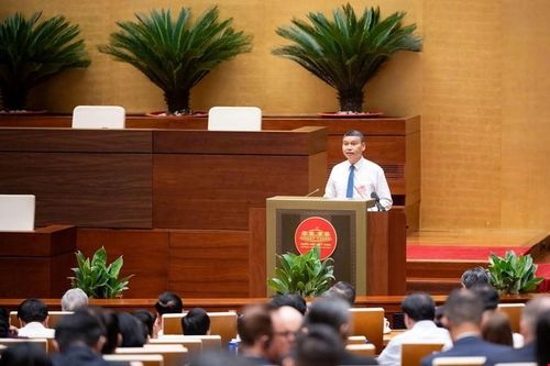 Phó Chủ tịch Thường trực UBND TP. Đà Nẵng Hồ Kỳ Minh phát biểu tại Hội nghị. Ảnh: Quốc hội.