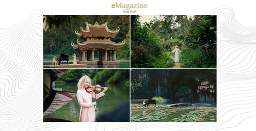 Nhóm nhạc Secret Garden biểu diễn giữa không gian thiên nhiên Ninh Bình tạo nên trải nghiệm nghệ thuật đặc biệt.
