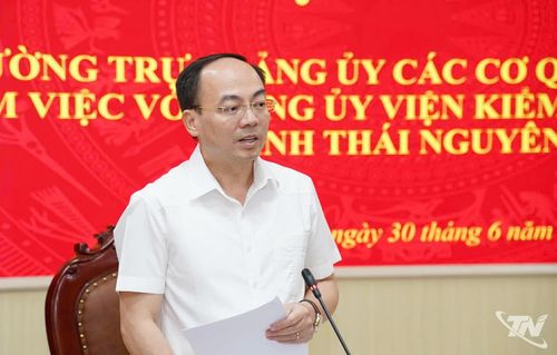 Đồng chí Nguyễn Đăng Bình phát biểu tại buổi làm việc.