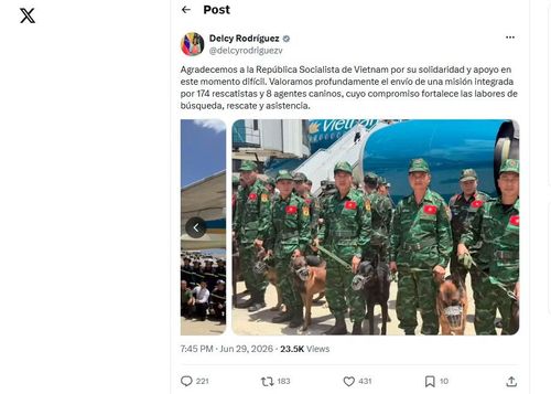 Bà Delcy Rodríguez đăng thông điệp cảm ơn Việt Nam.