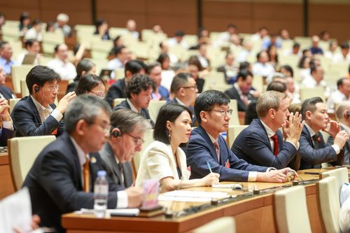 Các doanh nghiệp có vốn đầu tư nước ngoài tham dự hội nghị. Ảnh: VGP/Nhật Bắc
