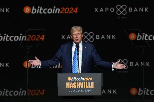  Tổng thống Mỹ Donald Trump phát biểu tại sự kiện Bitcoin 2024 ở Nashville, Tennessee (Mỹ) tháng 7/2024. Ảnh: Reuters. 