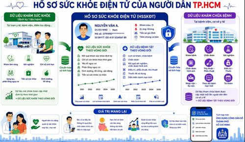 Hồ sơ sức khỏe điện tử tích lũy được cả dữ liệu sức khỏe theo vòng đời và dữ liệu bệnh tật theo vòng đời của mỗi cá nhân. Ảnh: Medinet.