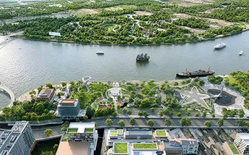Toàn cảnh dự án Công viên văn hóa Bến Nhà Rồng - Khánh Hội và cây xanh công cộng Bến Bạch Đằng.