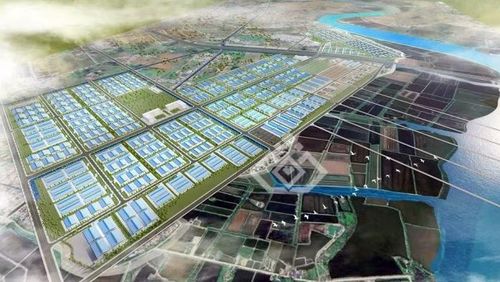 Mô phỏng thiết kế KCN Tiên Lãng 1 nằm trong Khu thương mại tự do thế hệ mới.