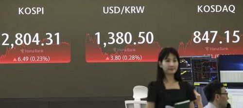 Phòng giao dịch tại trụ sở chính của Hana Bank ở Seoul (Hàn Quốc)