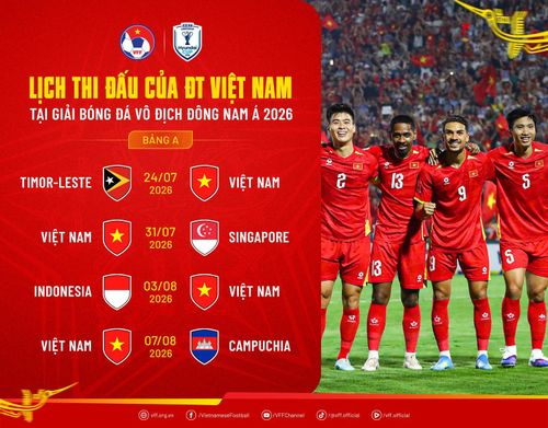  Lịch thi đấu của tuyển Việt Nam ở vòng bảng ASEAN Cup 2026. Ảnh: VFF 
