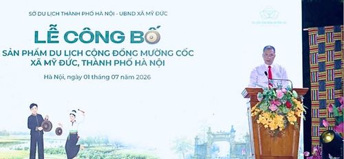 Ông Nguyễn Quang Đường, Chủ tịch UBND xã Mỹ Đức phát biểu