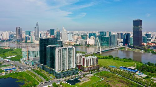  Khu lõi Khu đô thị mới Thủ Thiêm nằm đối diện trung tâm hiện hữu của TPHCM qua sông Sài Gòn, được định hướng trở thành trung tâm tài chính quốc tế trong tương lai. Ảnh: HOÀNG HÙNG 