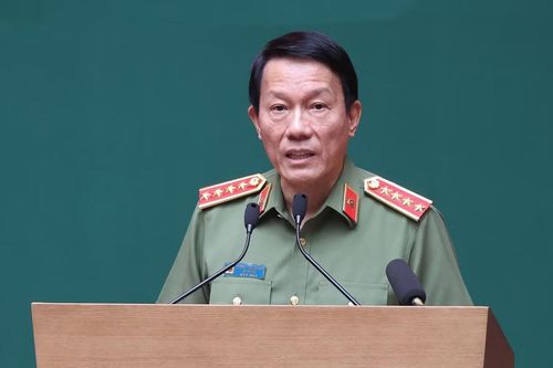Đại tướng Lương Tam Quang - Bộ trưởng Bộ Công an - phát biểu. Ảnh: VGP.