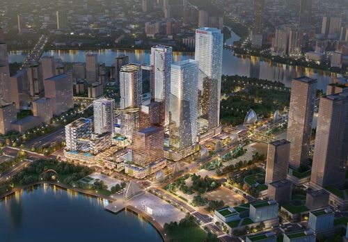 Phối cảnh Lotte Eco Smart City Thủ Thiêm, một dự án tại khu vực được định hướng trở thành trung tâm tài chính, thương mại và dịch vụ quốc tế mới của TP.HCM. Ảnh: Lotte.