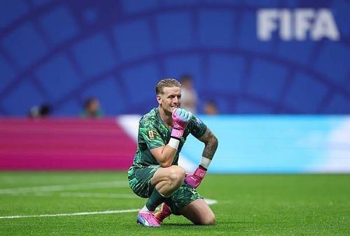 Jordan Pickford - 7 điểm: Thi đấu tập trung và có những pha cản phá tốt, hoàn thành nhiệm vụ dù không thể làm gì hơn trong tình huống nhận bàn thua sớm. Ảnh: Getty Images.