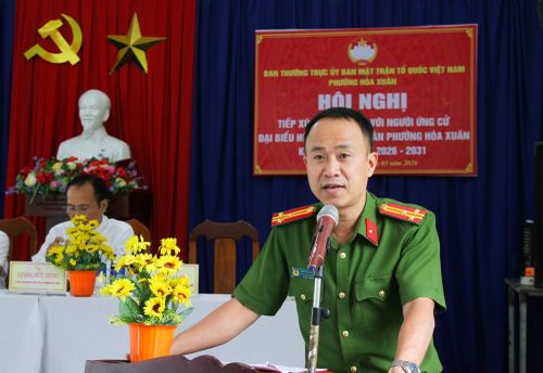 Thượng tá Nguyễn Văn Quý, Trưởng Công an phường Hòa Xuân.