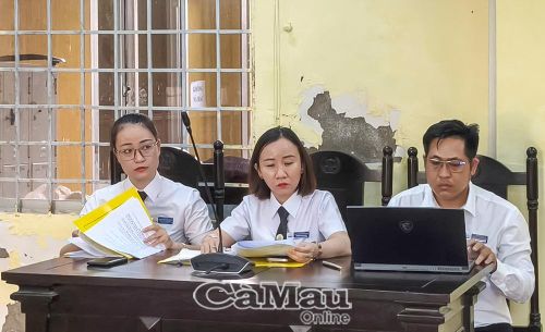 Phiên tòa có sự tham gia của trợ giúp viên pháp lý Trung tâm TGPL Nhà nước tỉnh Cà Mau.
