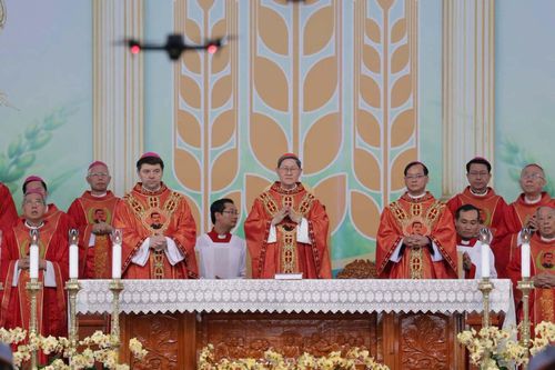 Đức Hồng y Luis Antonio Gokim Tagle chủ sự Thánh lễ.
