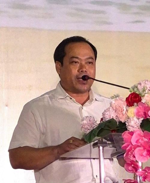 Ông Phan Đức Cường, Giám đốc Trung tâm Dịch vụ thi đấu thể thao tỉnh, Phó trưởng Ban tổ chức giải phát biểu