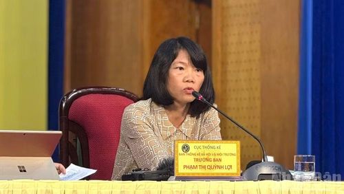 Bà Phạm Thị Quỳnh Lợi, Trưởng Ban thống kê xã hội và môi trường, Cục Thống kê. (Ảnh: HNV)