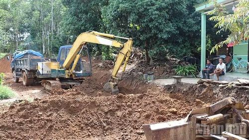 Gia đình bà Đặng Thị Mai, thôn Phú Trường, xã Sơn Cẩm Hà đã hiến khoảng 1.000m2 đất cùng nhiều loại cây trồng như cau, mít, tiêu…