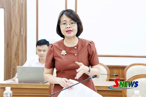 Đồng chí Trưởng ban Tuyên giáo và Dân vận Tỉnh ủy phát biểu tại hội nghị.