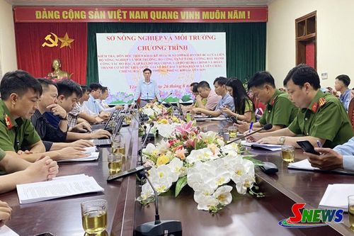 Đoàn công tác của Sở Nông nghiệp và Môi trường kiểm tra tiến độ hoàn thiện cơ sở dữ liệu đất đai tại xã Yên Châu.