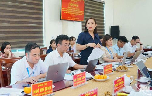 Đại diện xã Phú Xuyên báo cáo tại buổi làm việc.