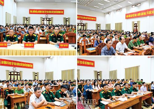 Các đại biểu và cán bộ tham gia lớp tập huấn diễn tập tác chiến xã, phường trong KVPT năm 2026.