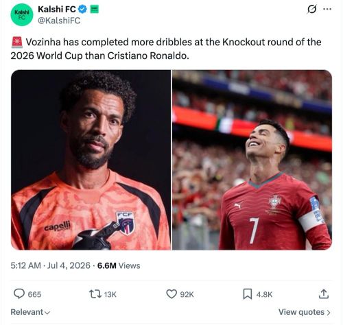 Bài đăng thống kê của Vozinha vượt mặt Ronaldo gây bão mạng.