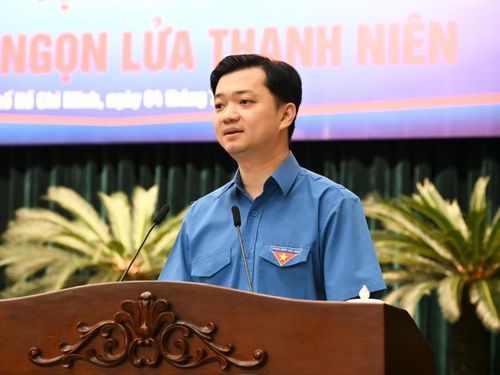  Bí thư Thường trực Trung ương Đoàn Nguyễn Minh Triết phát biểu tại tọa đàm. Ảnh: VIỆT DŨNG 