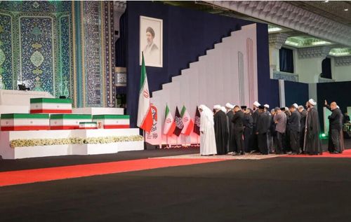 Viếng cố lãnh tụ tối cao Iran Ali Khamenei. Ảnh: Anadolu