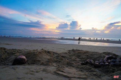 Trong thời gian nằm đắp cát, mọi người tranh thủ trò chuyện, hít thở không khí trong lành, lắng nghe tiếng sóng biển và tận hưởng sự yên bình của buổi sớm.