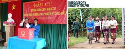 Đồng bào Bru - Vân Kiều tại các bản Hôi Rấy, Nước Đắng và Dốc Mây thuộc xã Trường Sơn (tỉnh Quảng Trị) nô nức đến các điểm bỏ phiếu tham gia bầu cử sớm đại biểu Quốc hội khóa XVI và đại biểu Hội đồng nhân dân các cấp nhiệm kỳ 2026 - 2031.