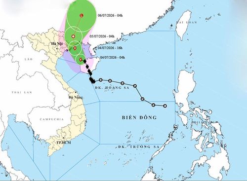 Vị trí và đường đi của bão số 1. Ảnh: thoitietvietnam.gov.vn
