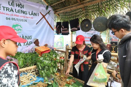 Đông đảo du khách trong và ngoài địa phương đến tham quan, mua sắp tại lễ hội.