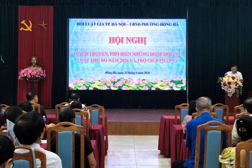 Phường Hồng Hà tuyên truyền, phổ biến Luật Thủ đô năm 2026. Ảnh: PHH