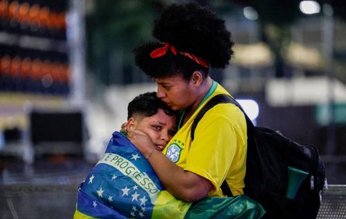  Nỗi sợ hãi trước trận đấu của người Brazil đã trở thành hiện thực nghiệt ngã sau 90 phút tại sân vận động New York New Jersey. Ảnh: Tuane Fernandes/Reuters. 