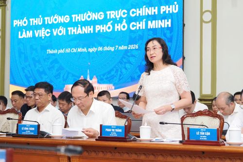  Thứ trưởng Bộ Công Thương Phan Thị Thắng phát biểu tại buổi làm việc. Ảnh: HOÀNG HÙNG 