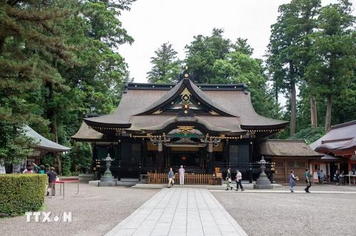 Điện chính đền Katori Jingu - một trong ba ngôi đền Thần đạo quan trọng và lâu đời nhất Nhật Bản. (Ảnh: Xuân Giao/TTXVN)