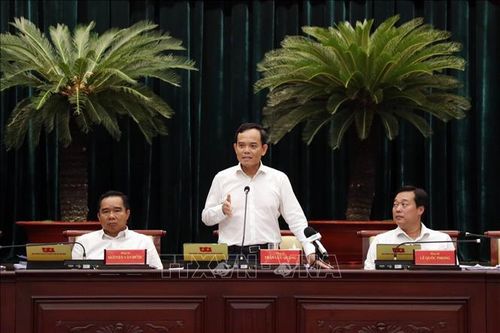 Bí thư Thành ủy Thành phố Hồ Chí Minh Trần Lưu Quang phát biểu tại Hội nghị.