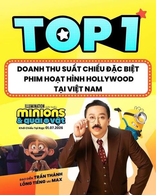 Trấn Thành trở lại lồng tiếng với vai Max, đạo diễn đầy tham vọng đưa các Minions vào hành trình chinh phục Hollywood. Ảnh: Illumination.